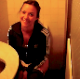 A pretty Spanish girl is peeing while sitting on a toilet. You can hear the pissing sound, but the video is rather brief.